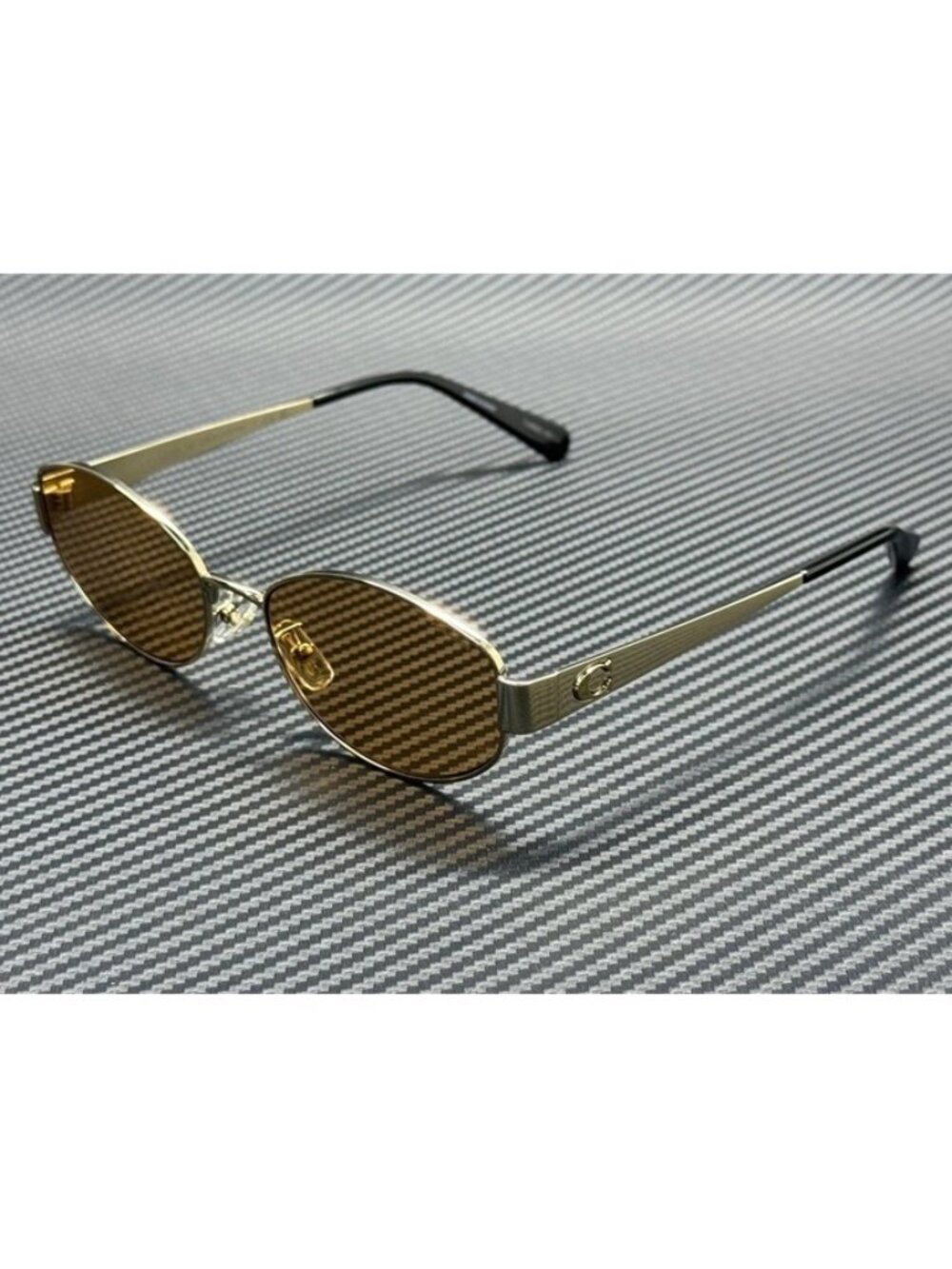 New Coach Men Shiny Gold Sunglasses -18-145